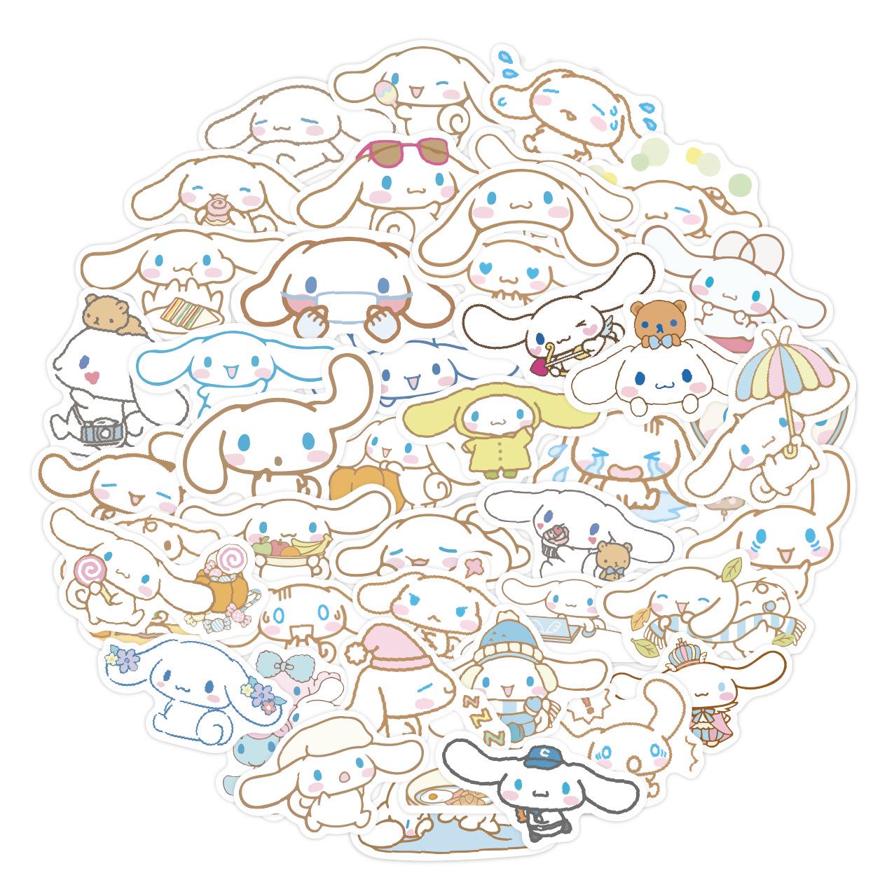Cinnamoroll Cartoon Stickers: 50pcs Waterproof for Laptop, Water Bottle, Scooter, Suitcase 5-6 CM