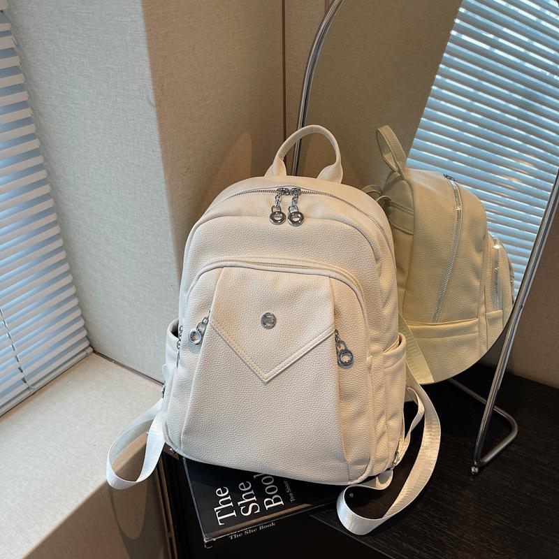 Стильный и простой рюкзак большой емкости для повседневных путешествий, подходит для студентов бежевый