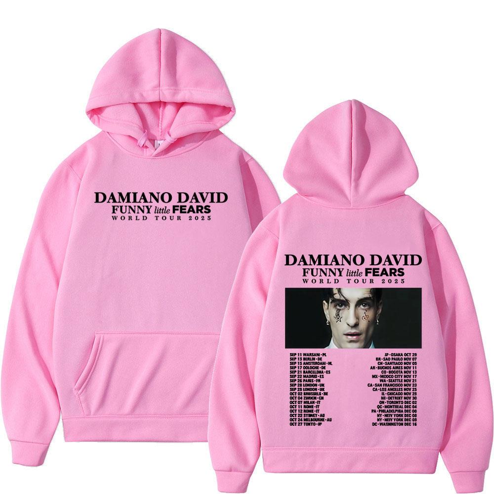 Lustige Kleine Ängste Album Damiano David Welttour 2025 Harajuku Hoodie Herren Hip-Hop Pullover Lässige Lockere Sweatshirts Streetwear