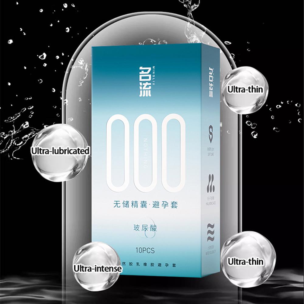 Ultra-thin 000 Condoms Hyaluronic Acid Natural Latex Non-reservoir Condom Male Adult Sex Toys Penis Sleeves
