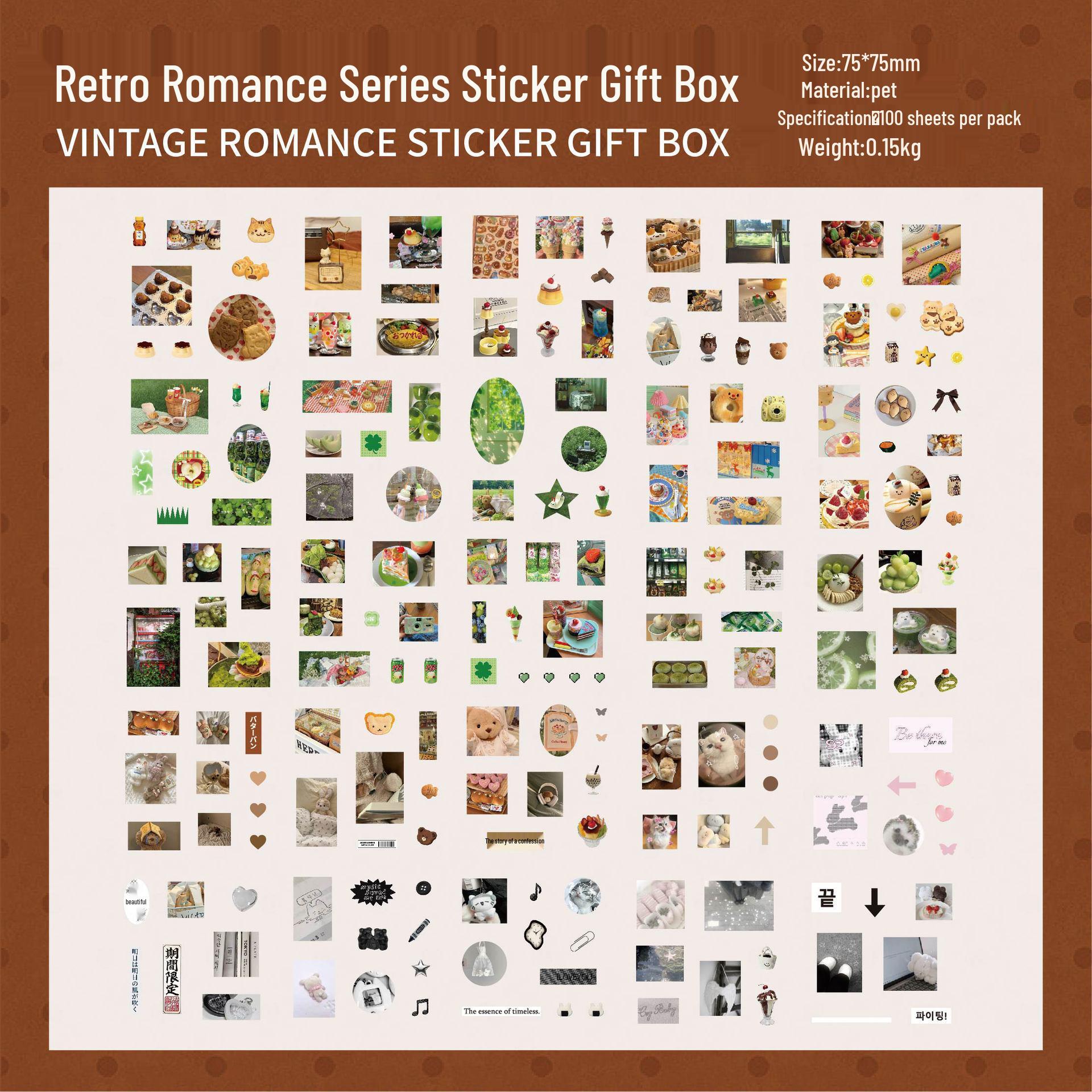 Mr. Paper Romantic Waterproof Sticker Box: 100 Sheets for DIY Journals & Scene Decoration