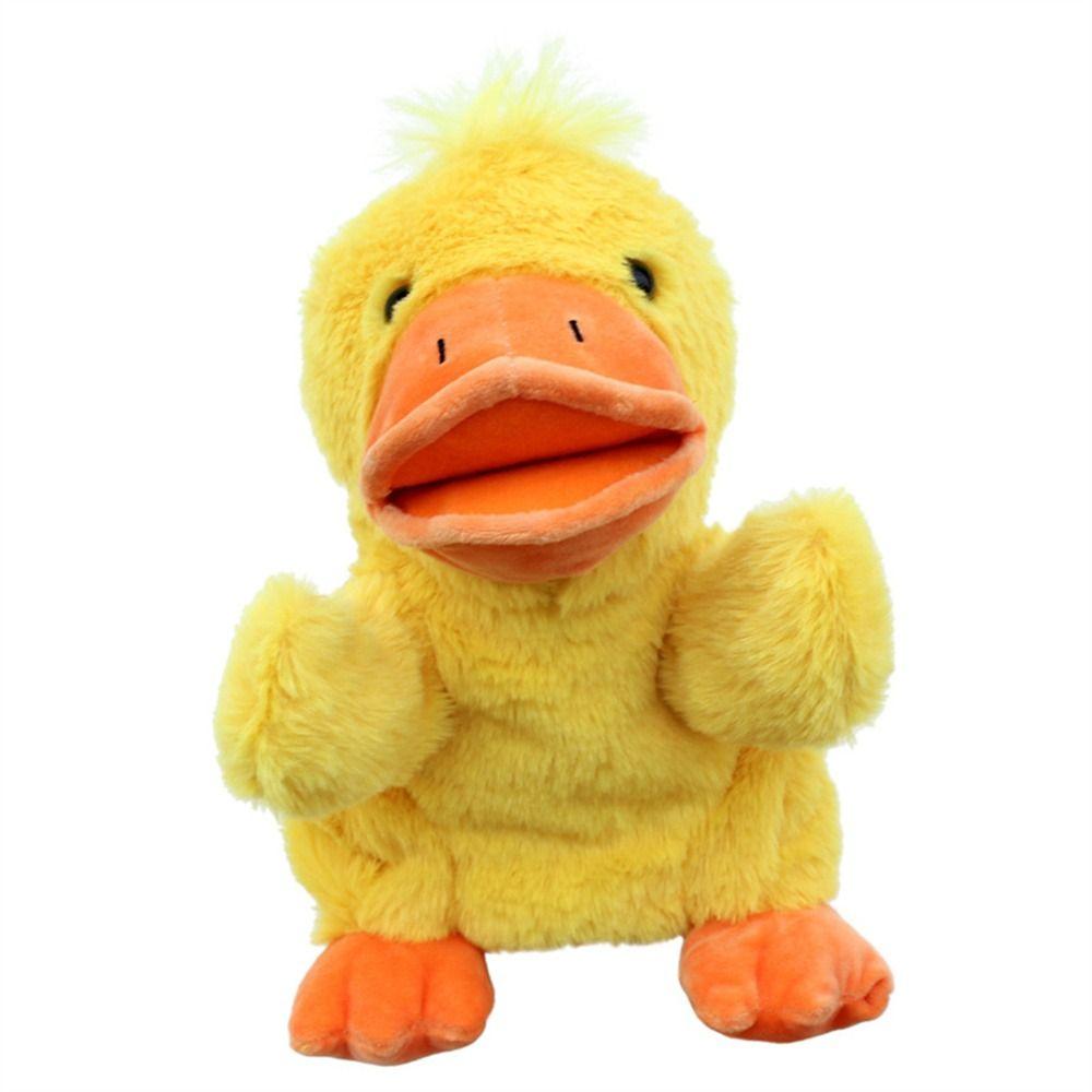 Movable Open Mouths Plush Animal Puppets Dog Horse Sheep Stuffed Hand Doll Christmas   Role-Playing