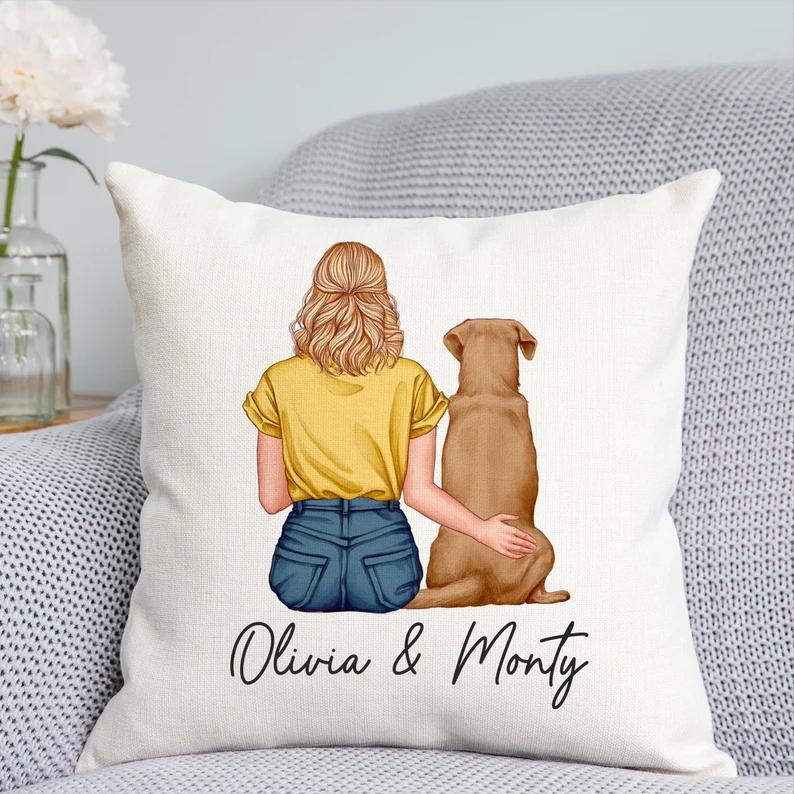 Personalized Photo Collage Pillow Customisable Dog Cushion Throw Pillow Custom Pet Owner Decor Printed Cushion Family Photo Gift