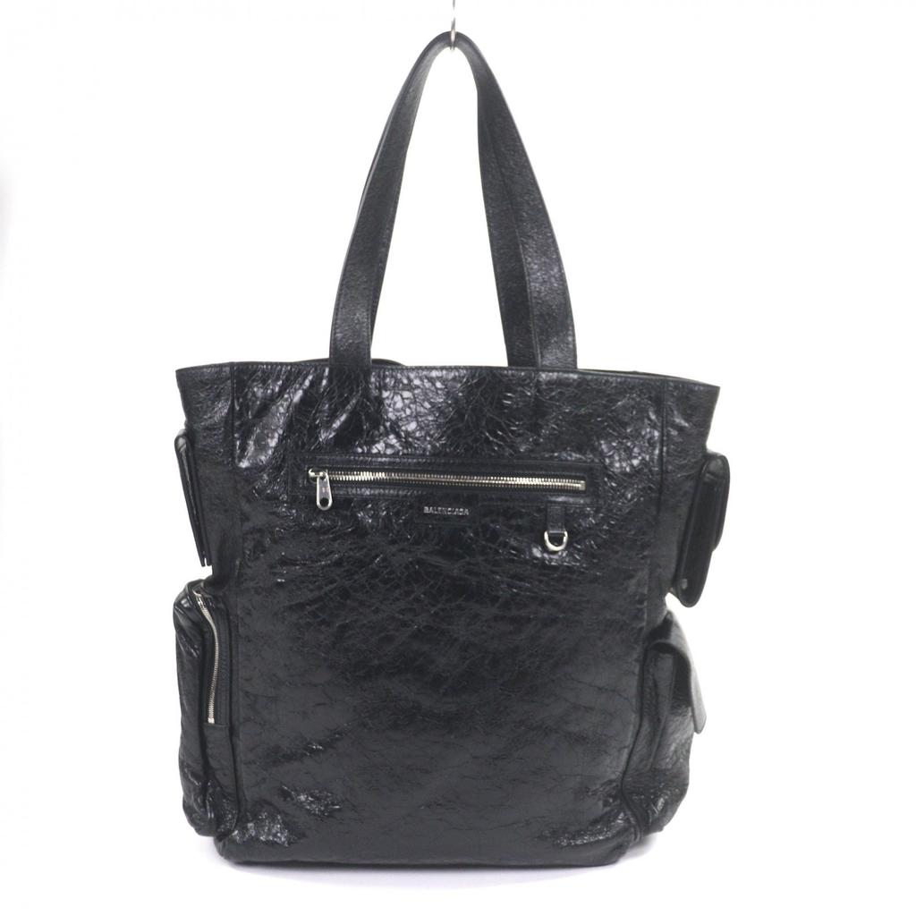 Great BALENCIAGA Tote Bag Super Busy black leather mens 785296 Used