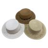 Tassel Pearl Flat Top Straw Hat Women'S Summer British Top Hat Travel Casual Sun Hat Outdoor Sun Protection Hat