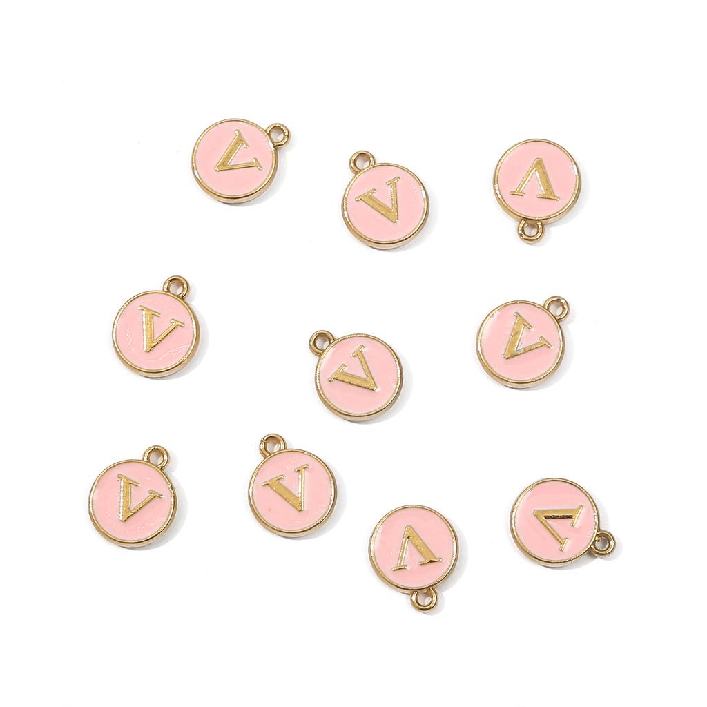 10Pcs Metal Enamel English Letters Charms Pendant For DIY Jewelry Making Necklace Bracelet Accessories
