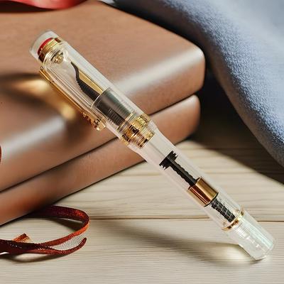 Ranvi Jinhao Tiandao 1935 Fountain Pen Fine Sword Nib with Clear Large Converter and Guitar Clip #8 Acrylic,