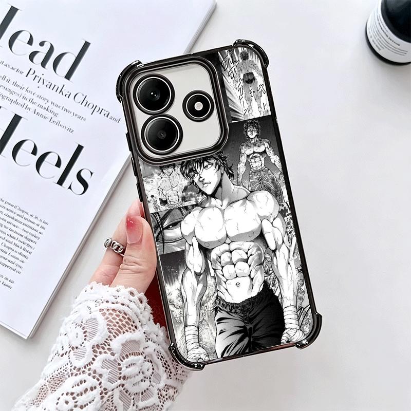 Baki the Grappler Anime Plating Phone Case For Xiaomi Redmi Note 14 15 Pro Plus 13 12 11 11S 11T 10 9S 9 5G Anti-Fall Airabag Co