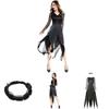 Elegant Ladies Womens Horror Zombie Costume Featuring Lace Hollow Long Sleeves