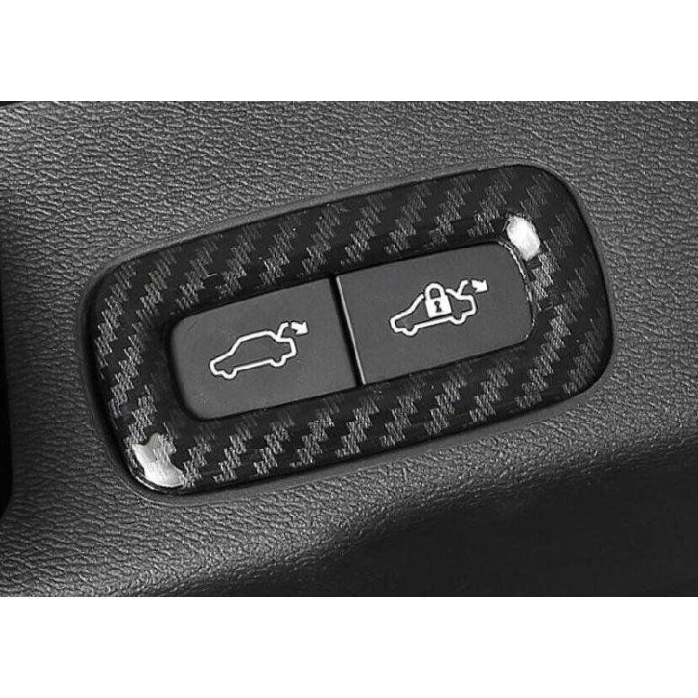 For Volvo XC90 2016- ABS Carbon Fiber Tailgate Rear Door Button Cover Trim