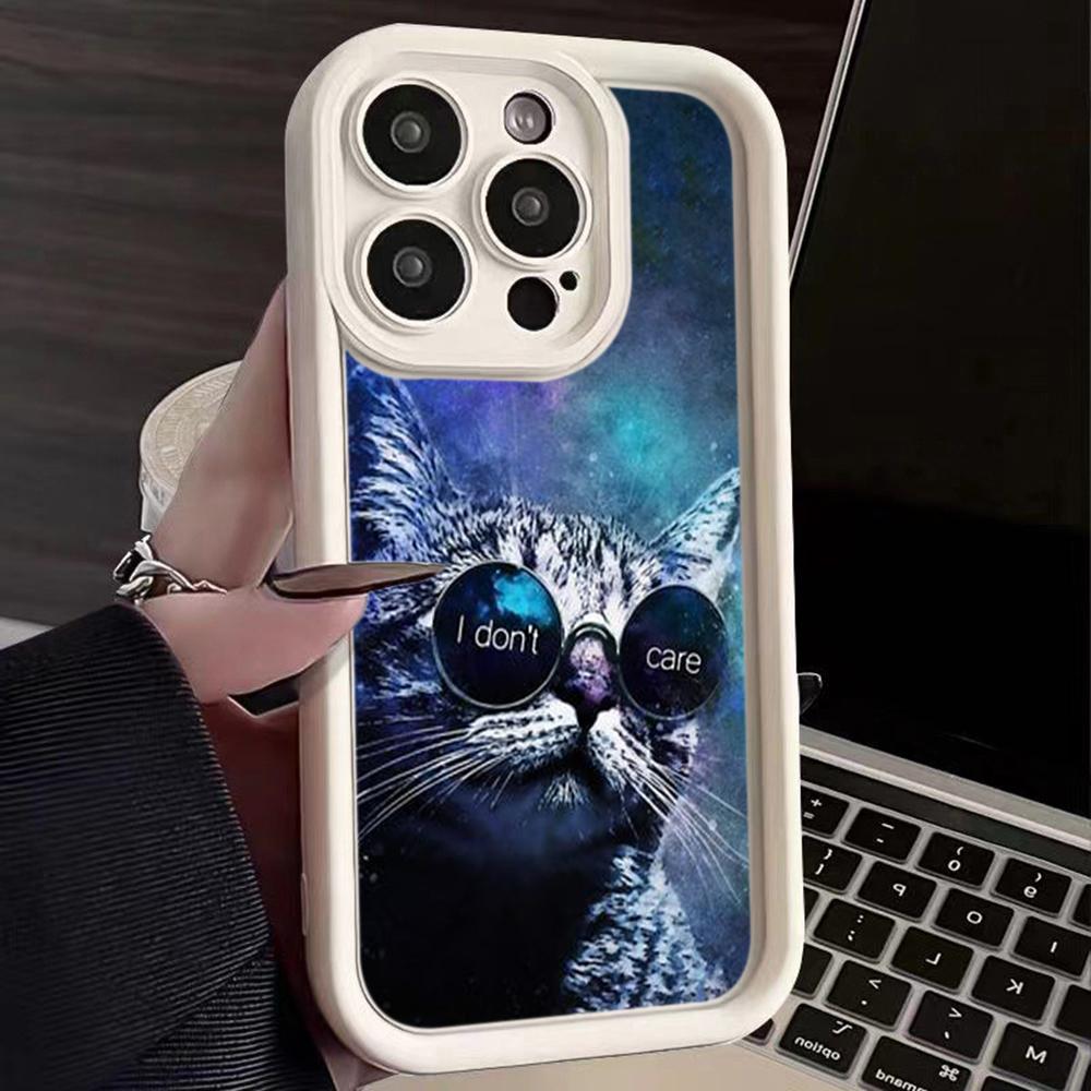 Angel Eye TPU Soft Phone Case for Samsung A05 A13 A23 A53 A14 A24 A34 A54 A15 A25 A35 A55 S20 S23 FE S24 Ultra Ae70 Cat Joyride On A Scooter Art