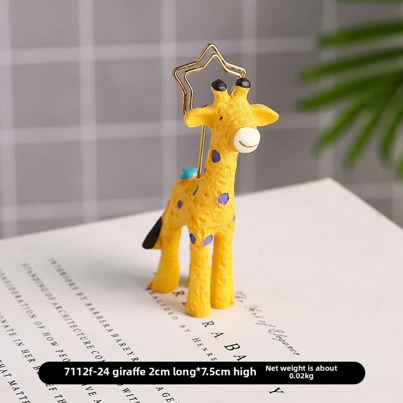 

Держатель для заметок в виде животного из смолы для офисного стола и декора для вечеринки. Очаровательный подарок для детей. Giraffe
