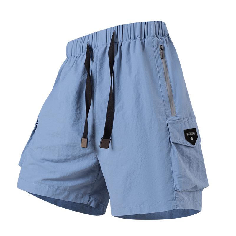 Outdoor IJszijde Ademend Lichtgewicht Sneldrogende Sportshorts voor Mannen Zomer Losse Werkkleding Stijl Vijfkwartbroek