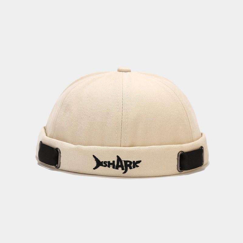 

Landlord Hat Women Summer Adjustable Embroidered Shark Cap For Casual Wear бежевий