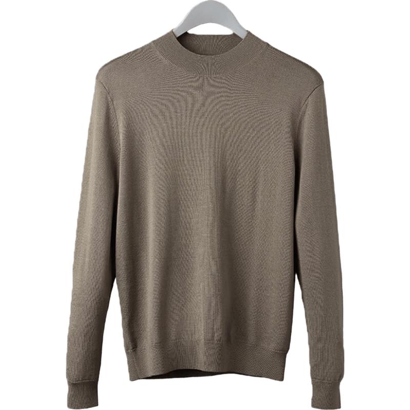 VICUTU Men's Machine Washable Mock Neck Wool Sweater