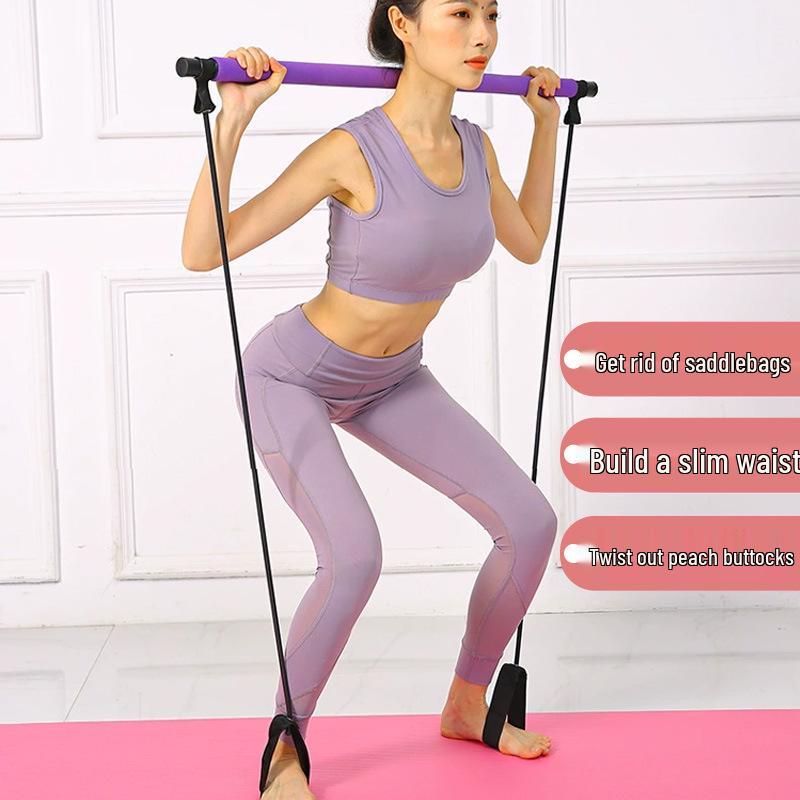 Pilates Yoga Widerstandsstab zur Rückenformung, Dehnung, für Kniebeugen, Brustkorberweiterung und Armkrafttraining.