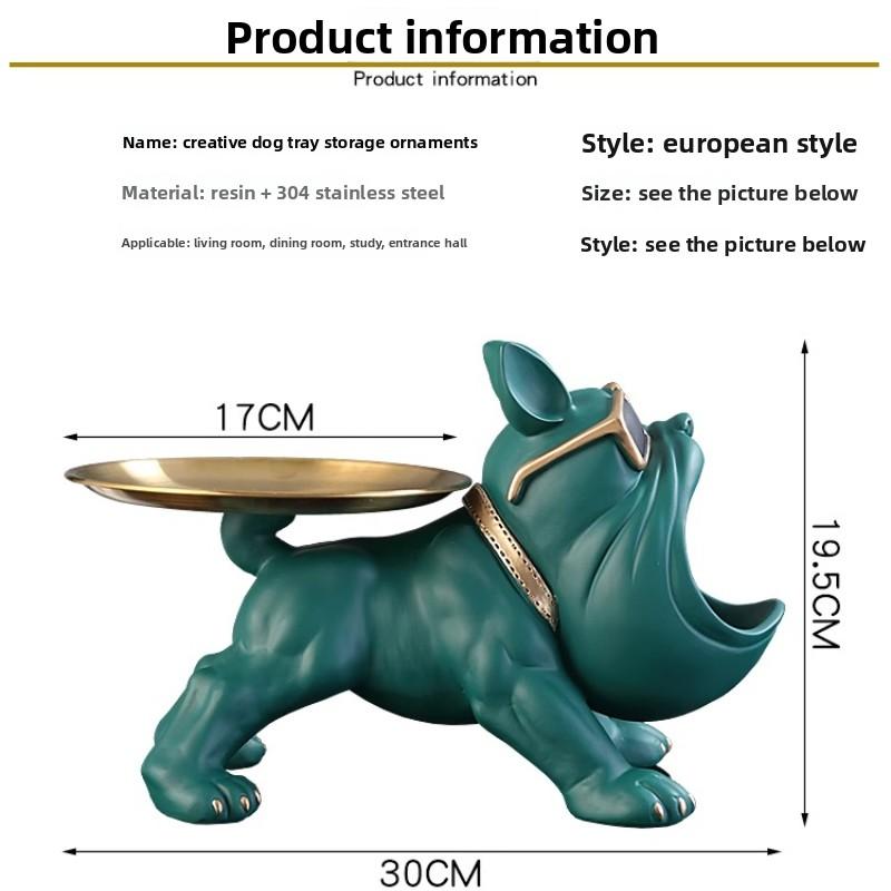 Home Decoration Ornaments Entrance Keys Storage Modern Creative Luxury Design Cute Dog Storage Tray Figurines Crafts Funny Gifts