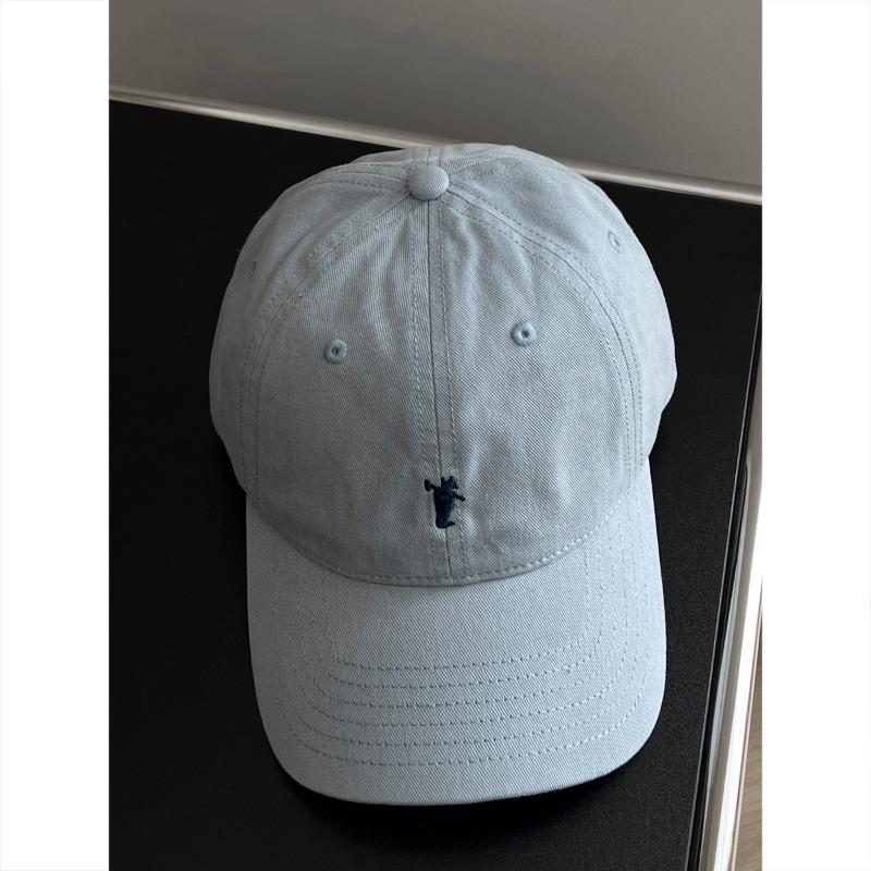 Villain standard embroidered baseball cap female soft top simple casual versatile couple sunshade curved brim showing face small peaked cap man