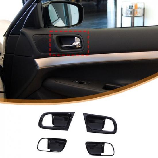 Glossy Black Interior Door Handle cover trim For Infiniti G37 G25 G35 2007-13
