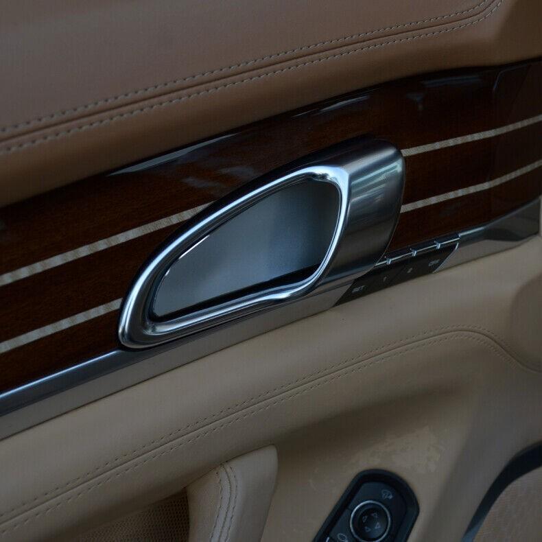 For Porsche Panamera 2010-2016 Silver Aluminium Inner Door Bowl Cover Trim 4PCS