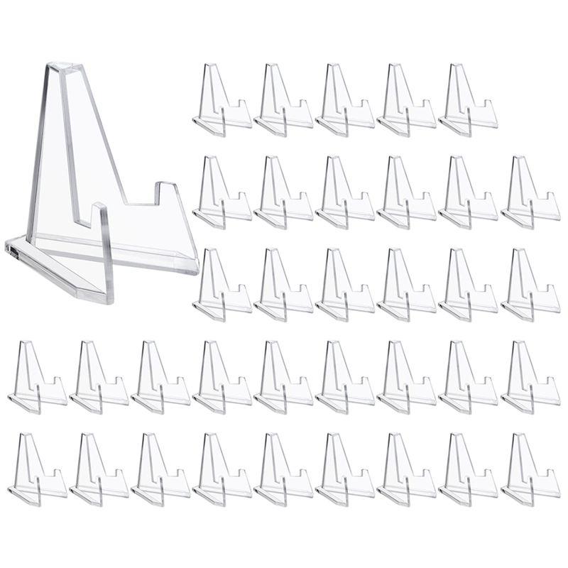 

AEE4-Mini Acrylic Easel Display Stand, 36 Packs, Perfect For Displaying Sports Cards, Coins, Medals And More прозрачный