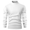 Men's Half Turtleneck Slim Fit Pullover Plus Velvet Long Sleeve Solid Color Sweater Men's Warm Knitted Sweater
