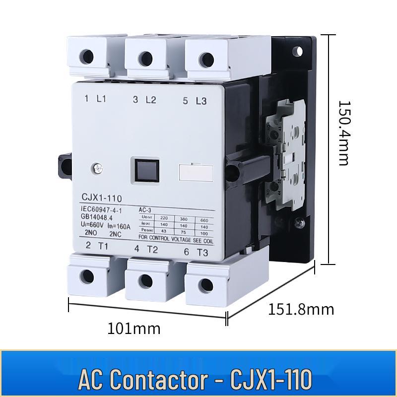 Silver Contacts AC Contactor CJX1-63: 75-400A, 380V