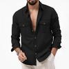 2026 Spring and Autumn Casual Solid Color Simple Shirt Men's Fashion Long Sleeve Jacket