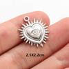 6pcs Evil Blue Eye Charm Dark Blue Heart Moon Eyes Pendant Rhinestone Stainless Steel Charm For Jewelry Making Necklace Keychain