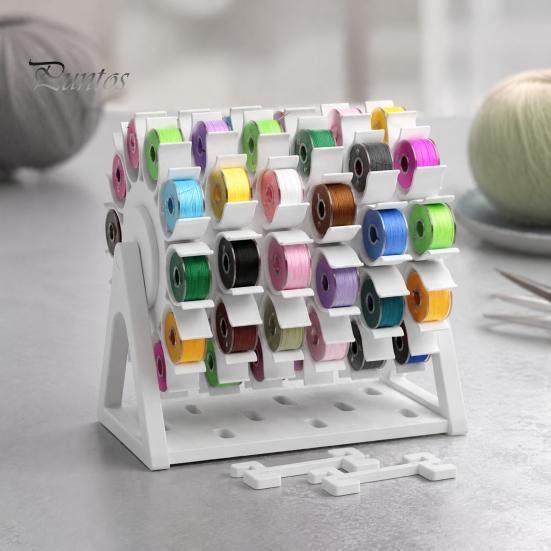 Plastic Thread Stand 60-Spool Sewing Organizer Rack, 360 Degree Swivel Space Saving Professional Tailoring Tools Stand, Tabletop Storage Holder
