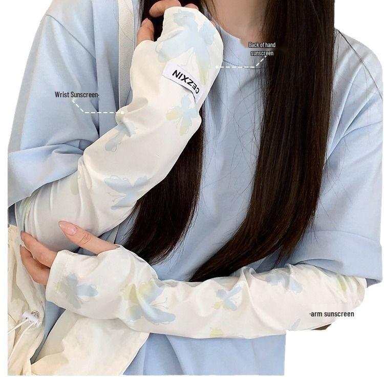 2024 Korean Style UV Protection Ice Silk Sunshade Sleeves for Girls