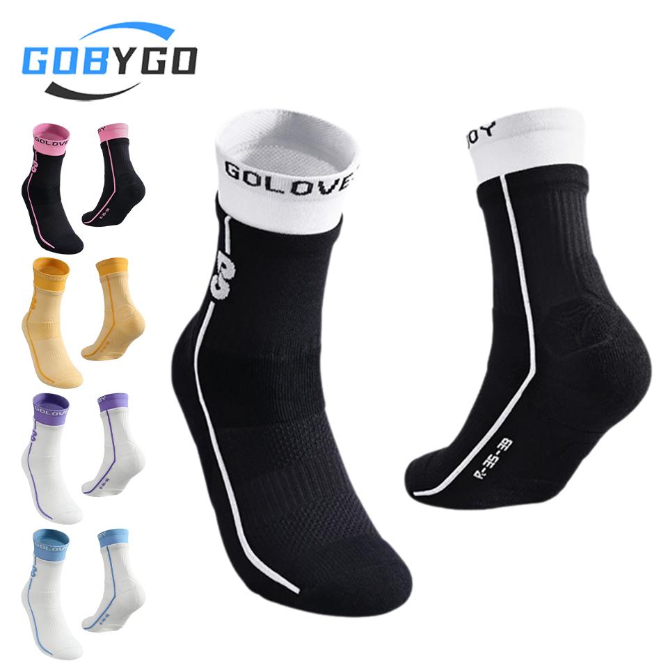 Gobygo Sommersportsocken Schweißabsorbierend Atmungsaktiv Stoßdämpfend Rutschfest Socken Outdoor Radfahren Basketball Tennis Socken