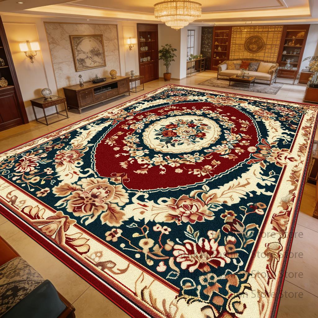European Red Luxury Soft Living Room Carpet Decoration Bedroom Bedside Non-slip Rug Large Area Easy Clean Lint-free Floor Mats