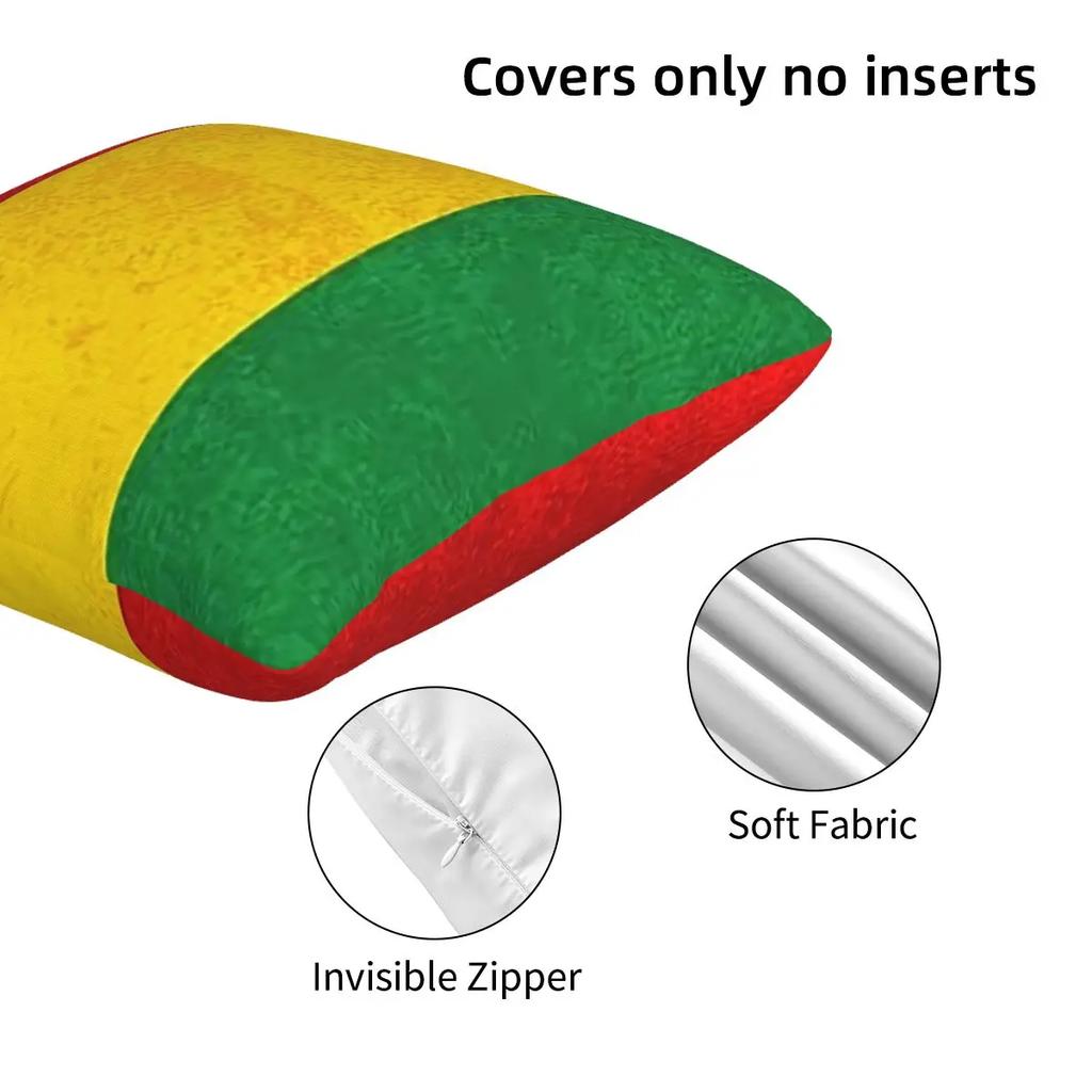 Jamaican Reggae Rasta Lion Jamaica Flag 2 Pcs Square Pillowcase Pillow Cover Cushion Throw Pillow For Home Car