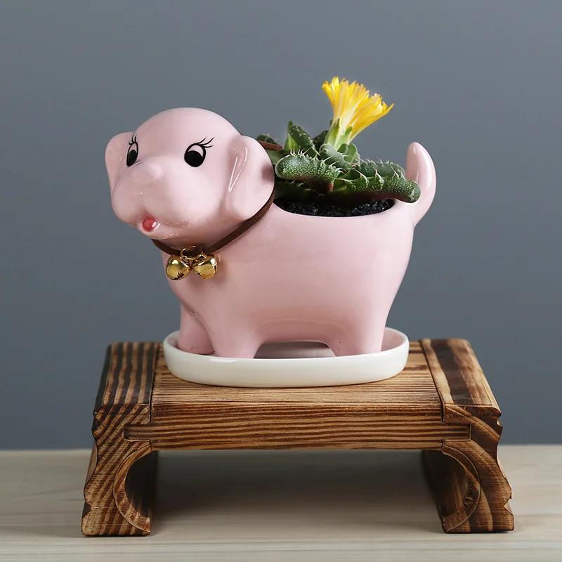 Europäischer einfacher Cartoon-Hundefleisch-Blumentopf aus Keramik, kreativer Gartentisch, Pflanzenbehälter, Heimdekoration, Ornamente