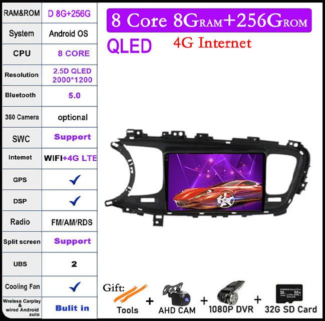 9 lnch For Kia K5 Optima 3 2011-2015 Car Radio Video 4G+wifi Multimedia Navigation GPS Stereo Android Auto Touch Screen