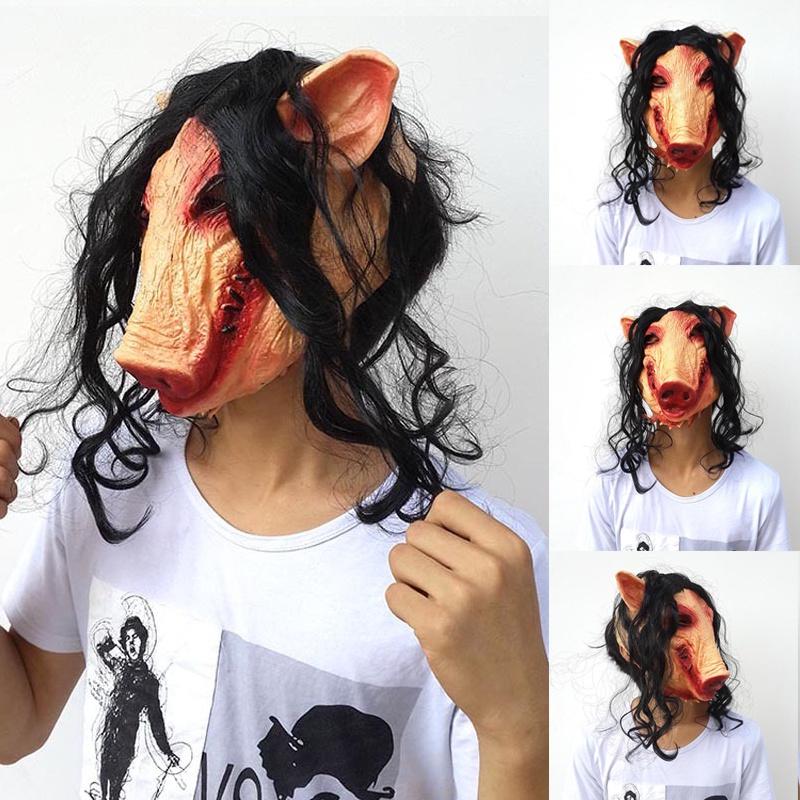 Creepy Animal Prop Scary Pig Head Mask For Halloween Cosplay Costume Parties