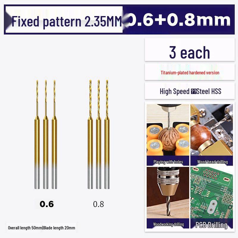 2.35mm Shank High-Speed Steel Micro Twist Drill for Woodworking and Amber Drilling