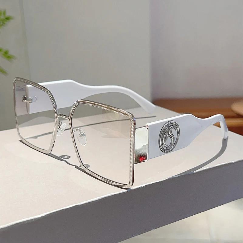 Oversized Square Sunglasses Women New In Gradient Multi-color Outdoor Shades Trendy Luxury Brand Design Sun Glasses