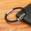 Fashion Men's Leather Bracelet Stainless Steel Irregular Accessories Commemorative Gifts for Charm Bangles Punk Jewelry
