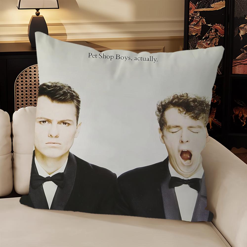 

Music P-Pet Shop Boys Band Nonetheless Pillow Case Sofa Living Room Bedroom Headboard Backrest Cushion Square Cushion Nap Time 16x16Inch