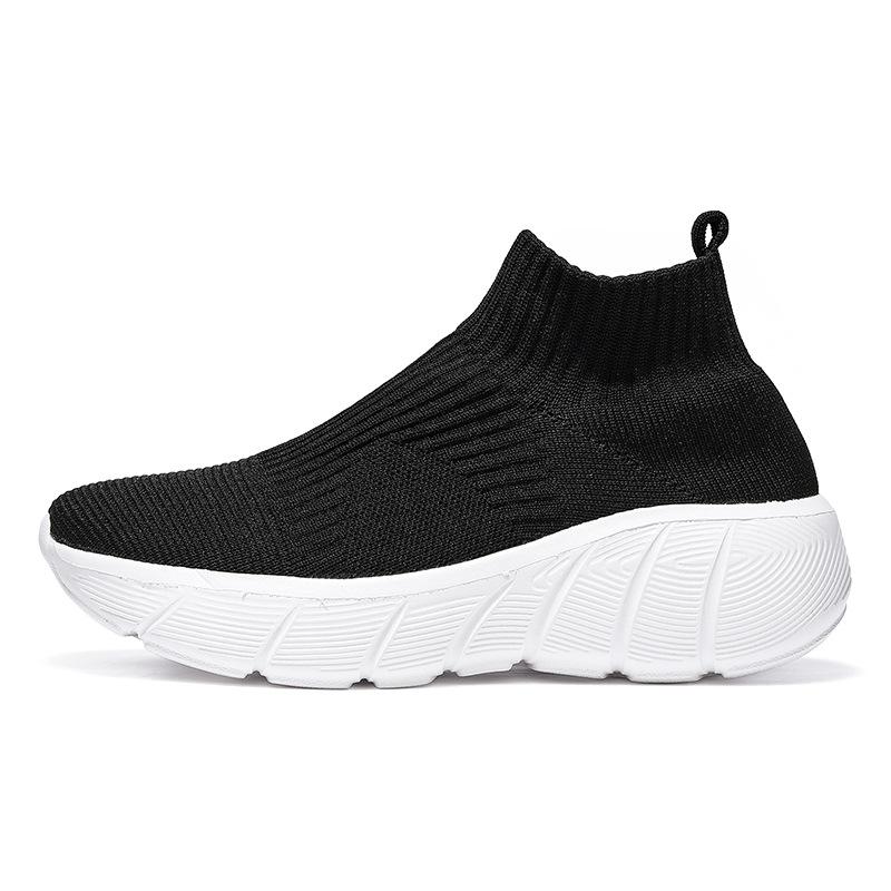 Spring and Summer Couple High-top Fly-woven Shoes, Foot-fitting Casual Sports Shoes, Men's and Women's Socks, Shoes, Trendy Men's Shoes, One Pedal