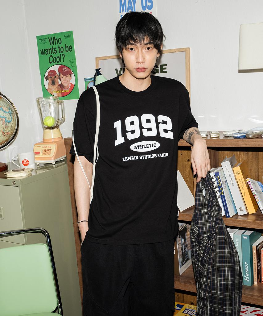 LEMAIN SECOND 1992 Arch Logo Oversized Short Sleeve T-Shirt [Black] (Type B)