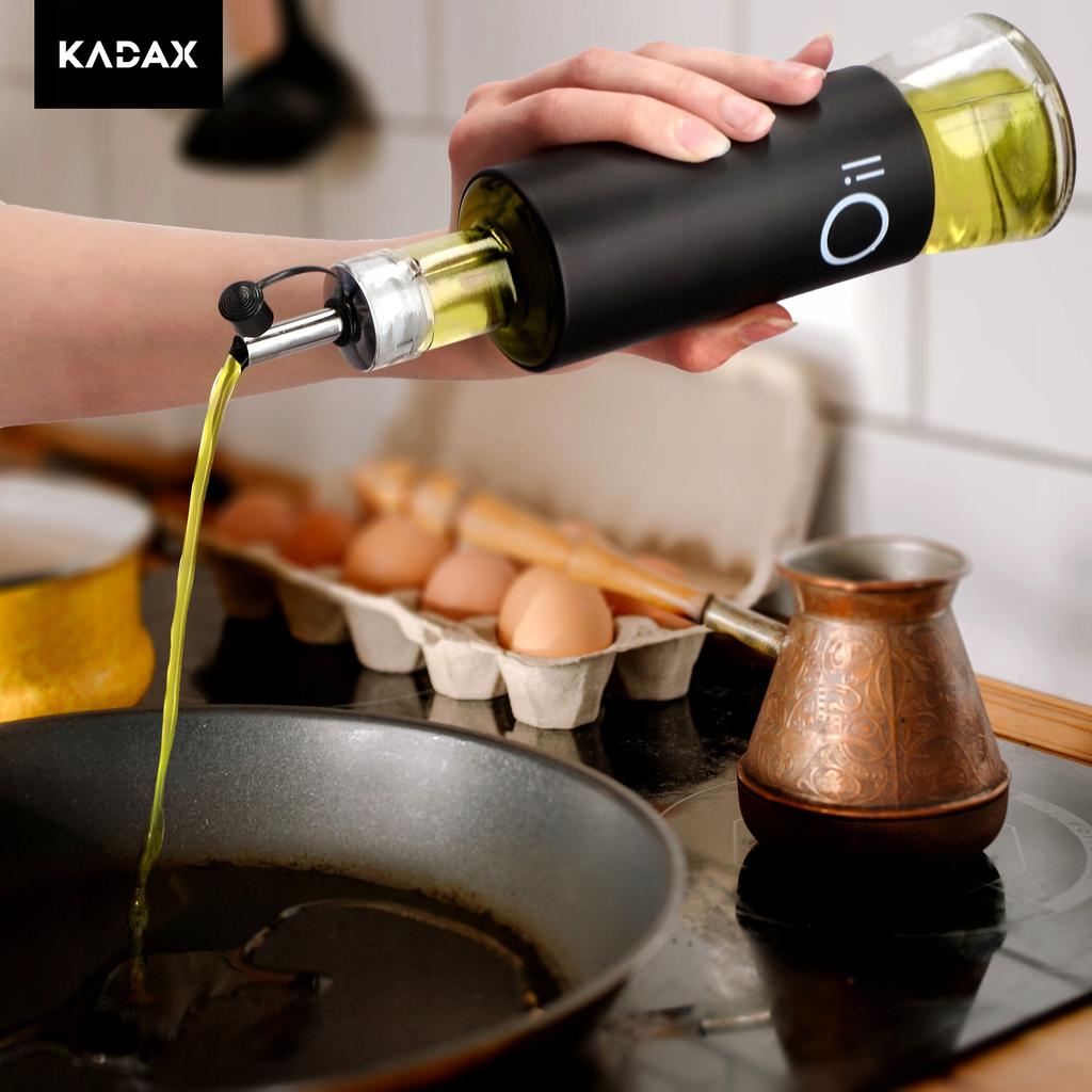 KADAX Butelka Na Ocet Oliwę 2x 320ml Z Dozownikiem Szklana Butelki Zestaw