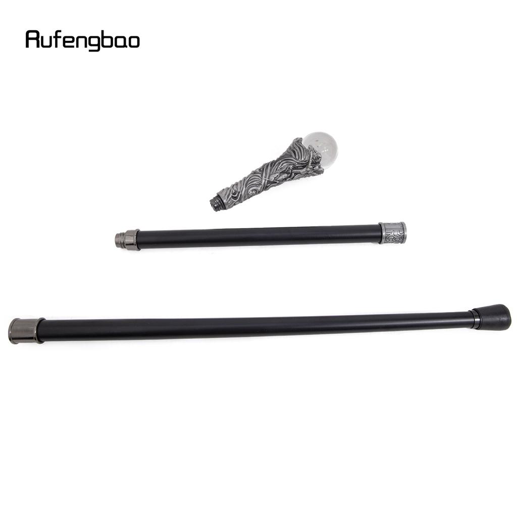 Dragon Claw Hold Glass Transparent Ball Cane Fashion Decorative Walking Stick Gentleman Elegant Cosplay Cane Crosier 94cm