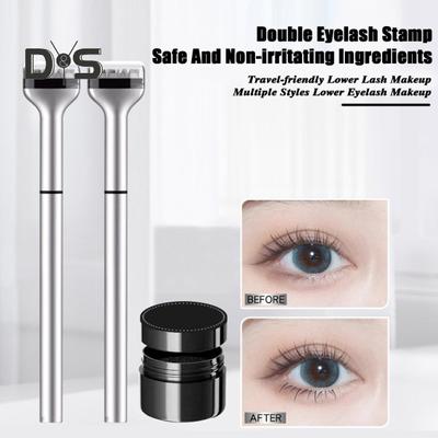 Lower Lash Stamp Eyelash Stamp Set 2-in-1 Waterproof Sweatproof Eyeliner Quick Eye Makeup Tool Long-lasting Lower Lash Stamp for Beginners