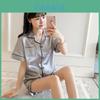 Womens Satin Pajama Set Sleeve Lounge Sleepwear With Stretch For Relaxation