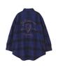 AVIREX EMBROIDERY CHECK SHIRT navy