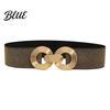 Wide Elastic Waist Belt 75cm Women's Belt, Stretch Fashionable with Slimming for Daily Commute Geometric Metal Buckle, Dress Corset Accessory