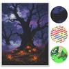 Halloween Diamond Painting Kit Handmade Diy Moonlight Tree and Pumpkin Forest Painting Home Decoration Painting